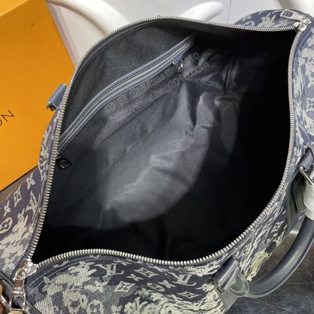 lv新款包包 路易威登Keepall Bandoulière 50旅行袋 2021春夏前系列 Monogram花卉 lv手提旅行袋 M57285  ydh3968